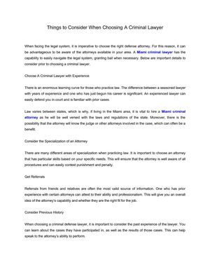 Things to Consider When Choosing A Criminal Lawyer