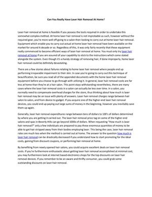 Can We Really Have Laser Hair Removal At Home