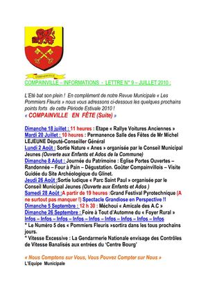COMPAINVILLE lettre N° 9