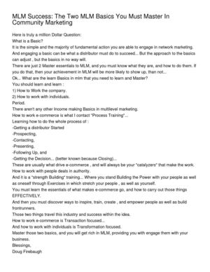 MLM Success_ The Two MLM Basics You Must Master In Community Marketing