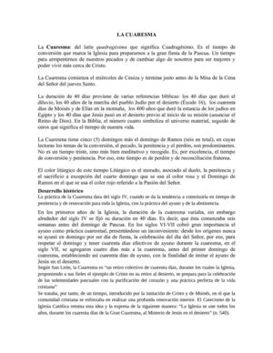 LA CUARESMA 