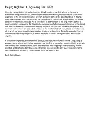 Beijing Nightlife - Luoguxiang Bar Street