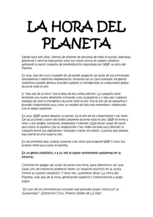 La hora del planeta