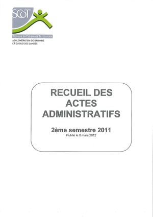 Recueil des actes administratifs 2ème semestre 2011