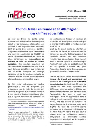 InFOéco n° 39 – 15 mars 2012