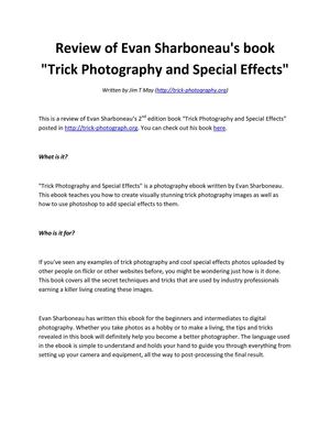 Review of Evan Sharboneau's book "Trick Photography and Special Effects"