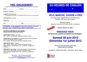 Formulaire d'inscription 24 heures de Chalon/S