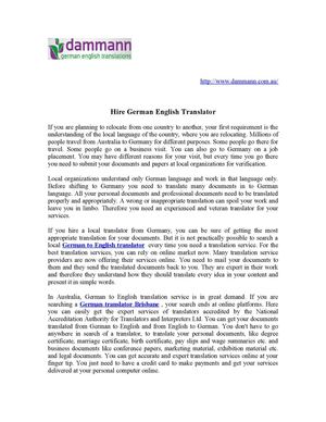 Hire German English Translator