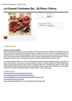 Le Creuset Cookware Set , 20 Piece  Cherry