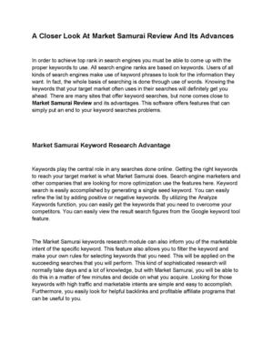 Market Samurai Review