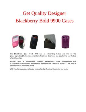 Top Designer Blackberry Bold 9900 Cases to suit your BB Mobile Phone