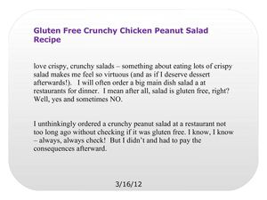 Gluten Free Crunchy Chicken Peanut Salad 