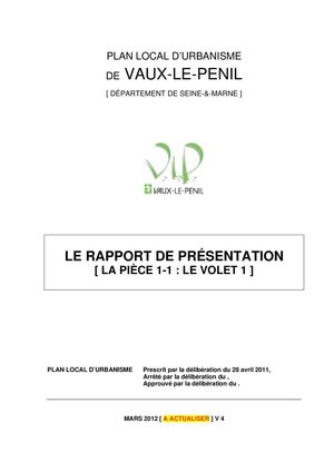 PLU Vaux-le-Pénil - Document 1 - Réunion de concertation du 11/04/2012