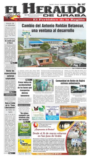 EL HERALDO DE URABA Tercera semana de febrero de 2012 Edicion 447