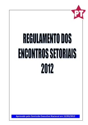 Regulamento dos Encontros Setoriais