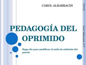 Pedagogía del Oprimido