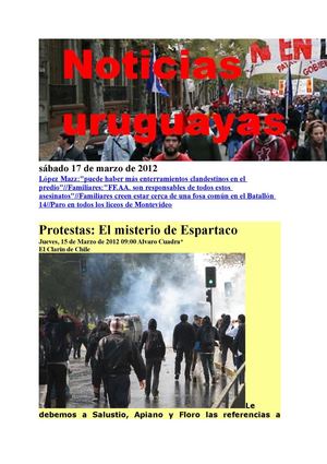 Noticias Uruguayas sábado 17 de marzo de 2012