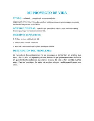MI PROYECTO DE VIDA