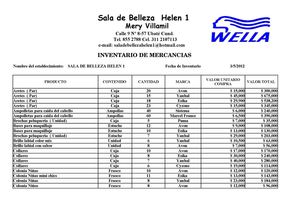 INVENTARIO DE MERCANCIAS 