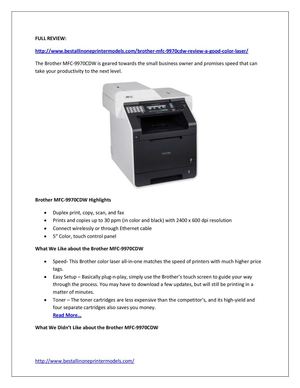 MFC-9970CDW Review: A Good Color Laser?