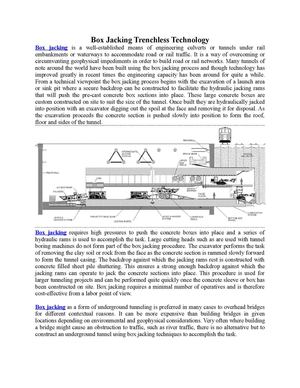 Box Jacking Trenchless Technology