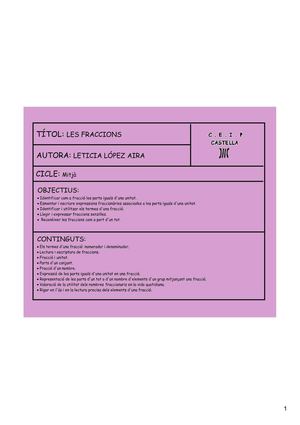 Les fraccions. Cicle Mitjà