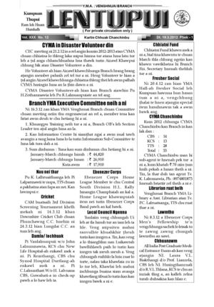 Venghnuai Branch YMA Chanchinbu : Lentupui 18 March