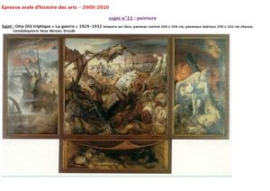 Sujet  Otto DIX triptique La guerre  1929-1932