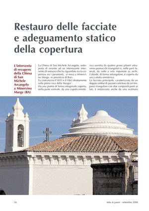 Fabio Armillotta, Restauro delle facciate e adeguamento statico della copertura. L'intervento di recupero della Chiesa di San Michele Arcangelo a Minervino Murge (BA)