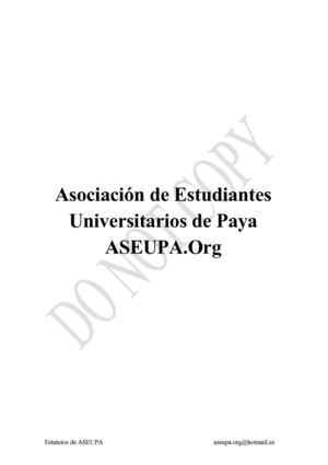 Asociacion de Estudiantes Universitarios de Paya (ESTATUTOS)