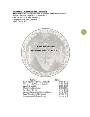 TÓPICOS EN EL AULA (INDUCCIÓN A LA DOCENCIA II)