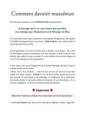 Comment devenir musulman ?