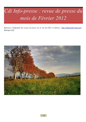 Revue de presse de Février 2012
