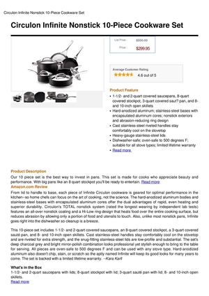 Circulon Infinite Nonstick 10-Piece Cookware Set