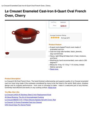 Le Creuset Enameled Cast-Iron 8-Quart Oval French Oven, Cherry
