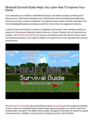 Minecraft Survival Guide Helps You Learn How To Improve Your Game