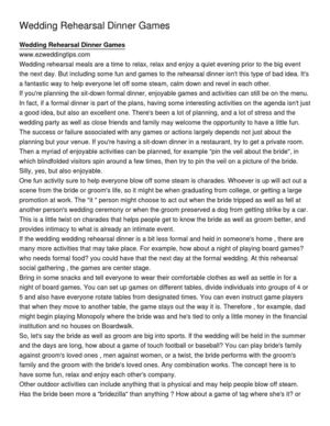 Wedding Rehearsal Dinner Games