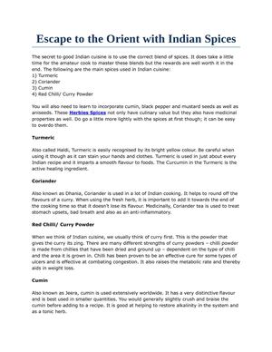 Escape to the Orient with Indian Spices