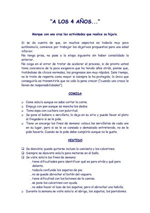 Hábitos 4 años