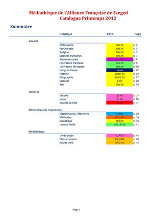 Könyvek és dokumentumok listája