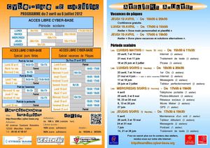 Programme Cyber-Base Marcillac Avril-Mai-Juin 2012