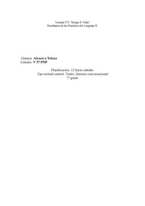 Proyecto de área de lengua. Enseñar lengua a través del teatro