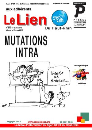 Le bulletin du Sgen-CFDT spécial mutations intra 2012