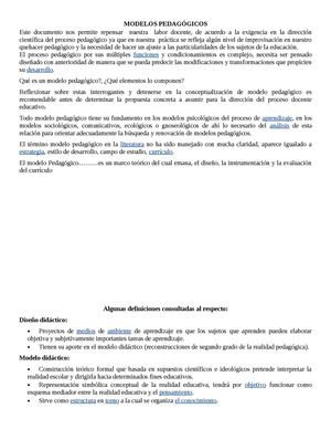 MODELOS PEDAGOGICOS....... Reflexión