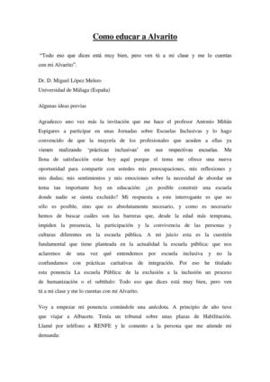 LÓPEZ MELERO: "CÓMO EDUCAR A ALVARITO"