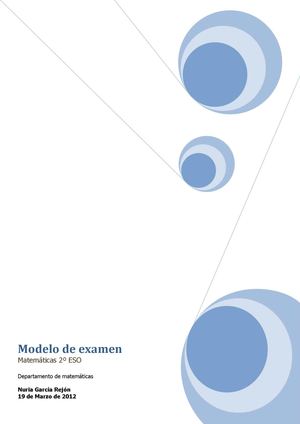 Modelo de examen mate 2º ESO Tema 5 y 6