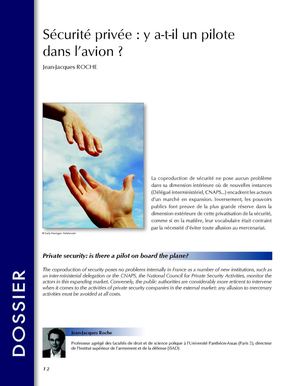 Sécurité privée : pilote dans l'avion