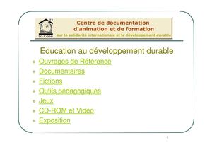 Sélection bibliographique sur le Développement Durable