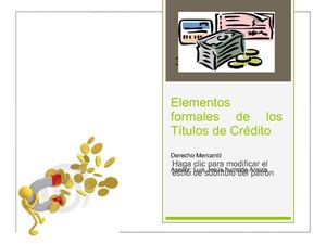 Elementos formales de los Títulos de Crédito