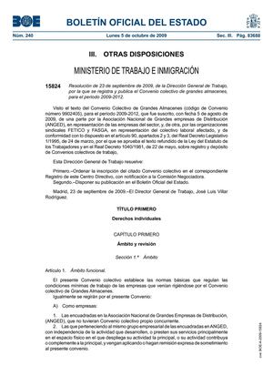 convenio grandes almacenes